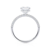 1.20 CT Princess Shaped Moissanite Hidden Halo Style Engagement Ring 2